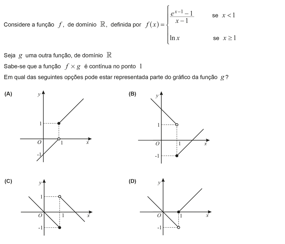 Exercício de escolha múltipla com origem no teste intermédio de matemática do 12º ano, publicado em 2013-02-28.