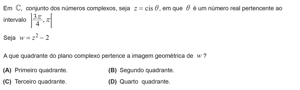 Exercício de escolha múltipla com origem no teste intermédio de matemática do 12º ano, publicado em 2013-05-24.