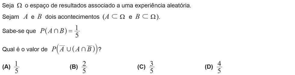 Exercício de escolha múltipla com origem no teste intermédio de matemática do 12º ano, publicado em 2013-11-29.