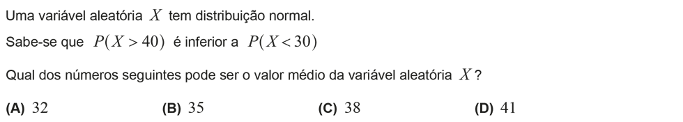 Exercício de escolha múltipla com origem no teste intermédio de matemática do 12º ano, publicado em 2013-11-29.