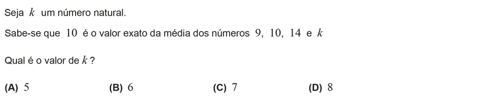 Exercício de escolha múltipla com origem no exame nacional de matemática do 9º ano, publicado em 2014, 2ª fase.