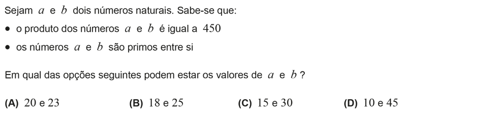 Exercício de escolha múltipla com origem no exame nacional de matemática do 9º ano, publicado em 2014, 2ª fase.