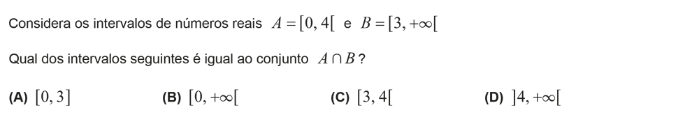 Exercício de escolha múltipla com origem no exame nacional de matemática do 9º ano, publicado em 2015, 1ª fase.