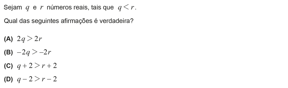 Exercício de escolha múltipla com origem no exame nacional de matemática do 9º ano, publicado em 2016, 1ª fase.
