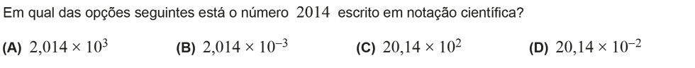 Exercício de escolha múltipla com origem no teste intermédio de matemática do 9º ano, publicado em 2014-03-21.