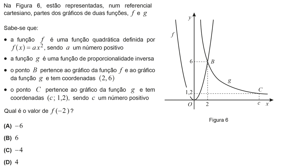Exercício de escolha múltipla com origem no teste intermédio de matemática do 9º ano, publicado em 2014-03-21.