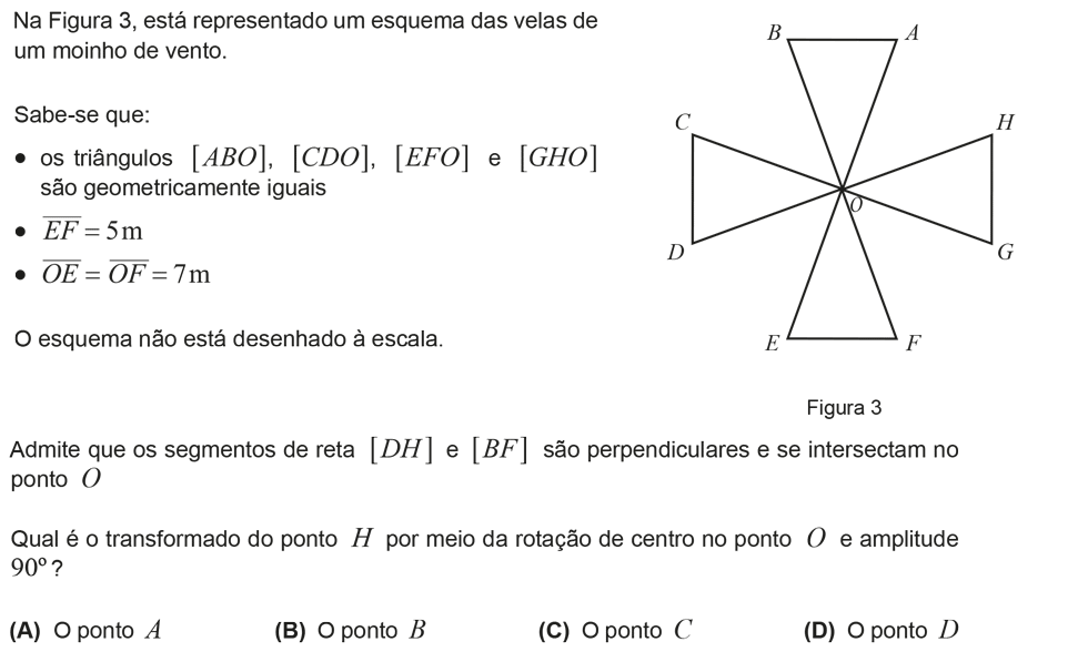 Exercício de escolha múltipla com origem no teste intermédio de matemática do 9º ano, publicado em 2014-03-21.