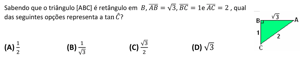Exercício de escolha múltipla de matemática publicado em 2014