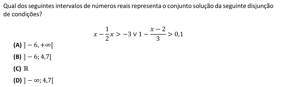 Exercício de escolha múltipla de matemática publicado em 2014