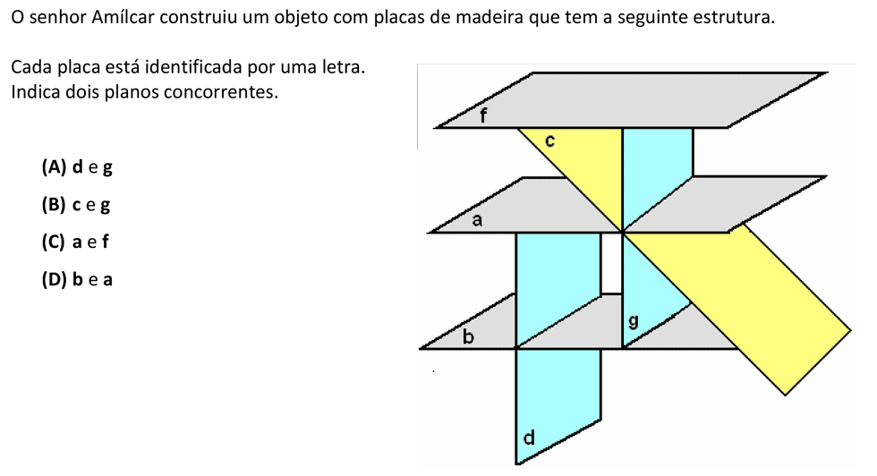 Exercício de escolha múltipla de matemática publicado em 2014
