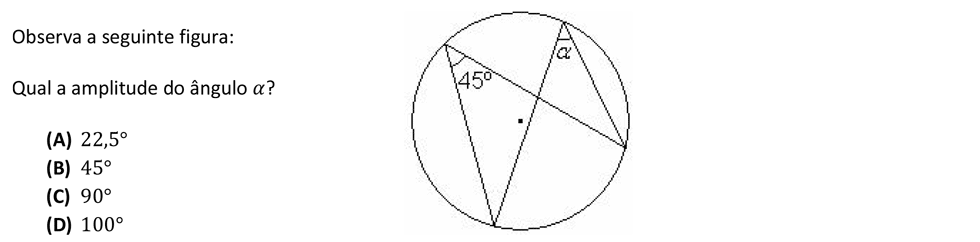 Exercício de escolha múltipla de matemática publicado em 2014