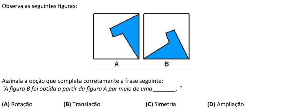 Exercício de escolha múltipla de matemática publicado em 2014