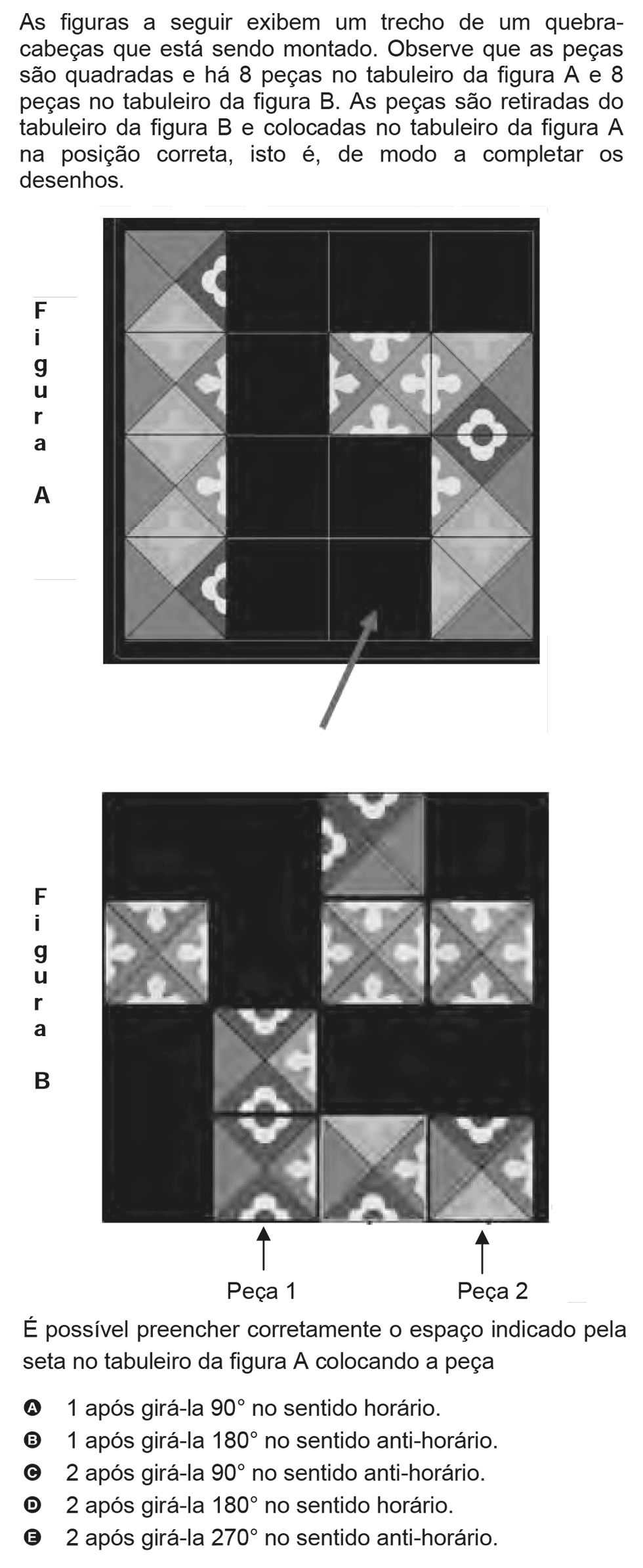Exercício de escolha múltipla de matemática do ENEM de 2009