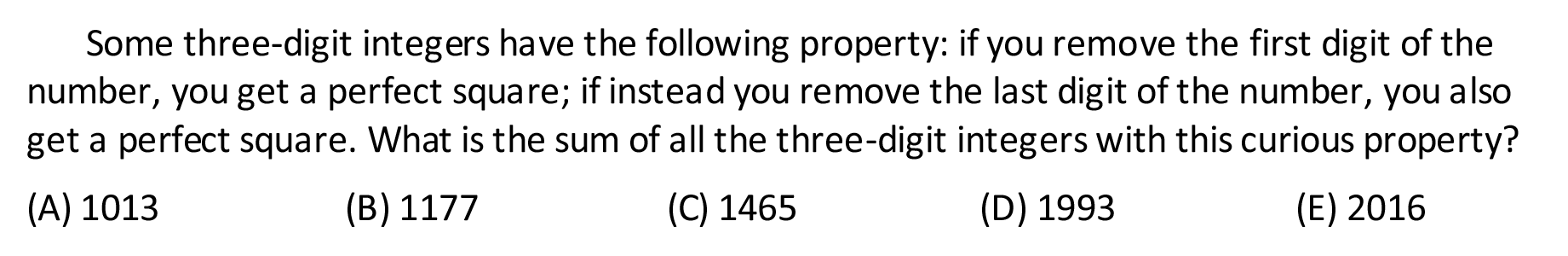 Mathematical problem / challenge of past days