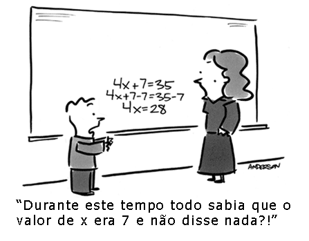 imagem com humor matemático do dia