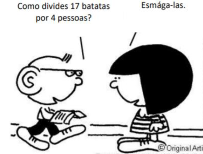 imagem com humor matemático do dia